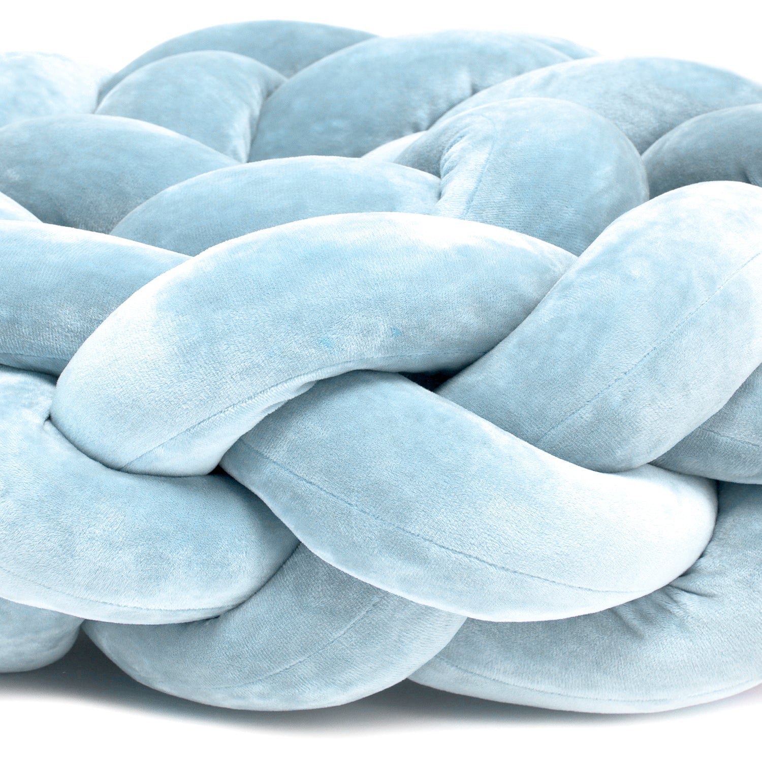 Detailaufnahme Bettschlange in hellblau 4-strängig