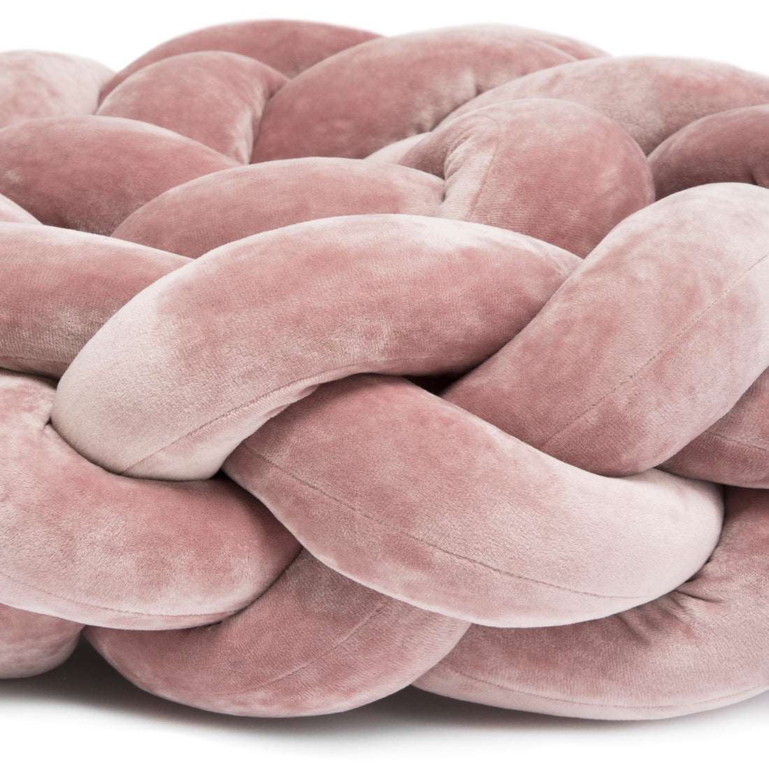 Detailaufnahme Bettschlange in altrosa  4-strängig